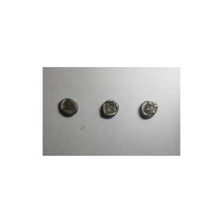 3 fracciones griegas arcaicas en plata auténticas