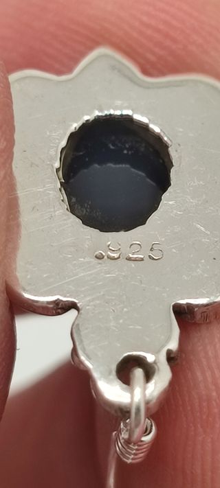 Pendientes de plata y ónix. 