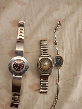 3 relojes vintage de cuerda funciona 
