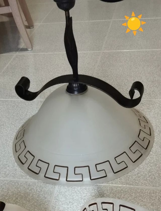 Lampadario stile classico metallo vetro