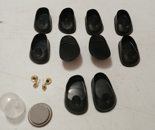 5 pares Nancy botón + Pendientes