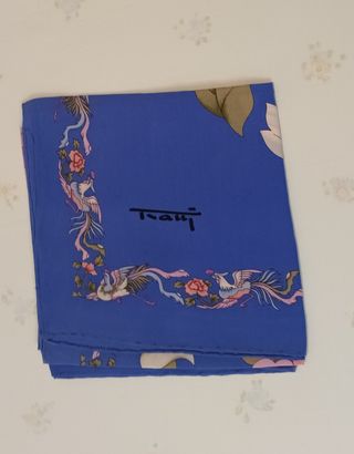 Foulard azzurro in seta, vintage