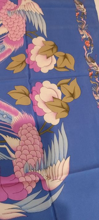 Foulard azzurro in seta, vintage