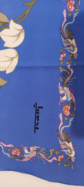 Foulard azzurro in seta, vintage