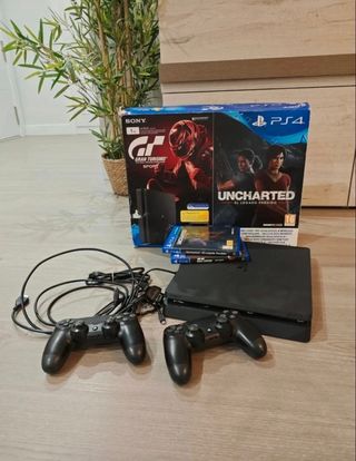 PS4 Slim 1TB + 2 Mandos + 2 Juegos
