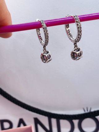 Pendientes de aro  Pandora Rojo Brillante
