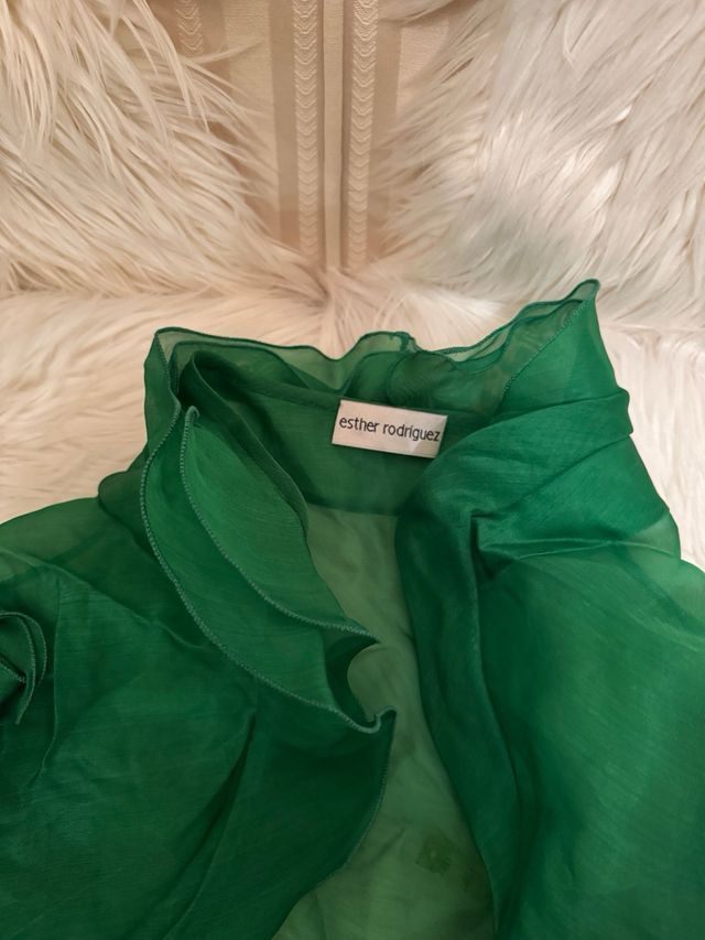 Chaqueta seda verde talla S