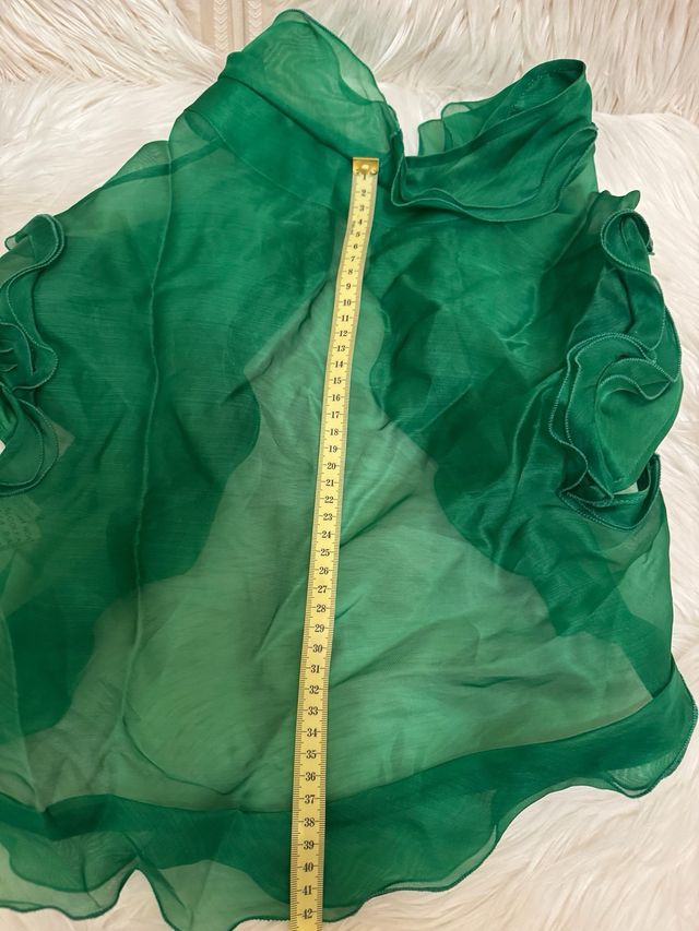 Chaqueta seda verde talla S