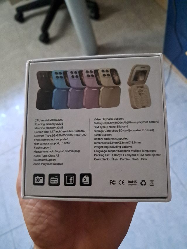 Telefono pieghevole nero 
