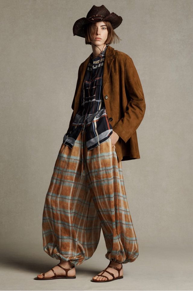 Pantalón bombacho cuadros Ramio