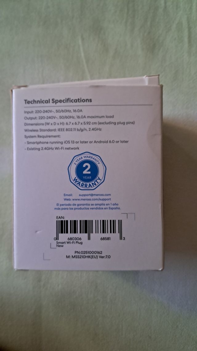 Smart Wi-Fi Plug MSS210 Apple HomeKit