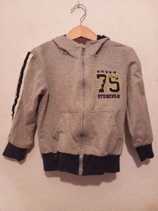 Sudadera niño c/cremallera gris