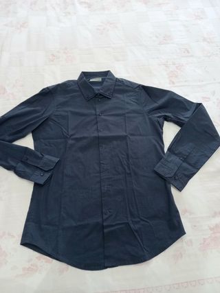 Camicia Uomo Slim Fit Blu Geometrica