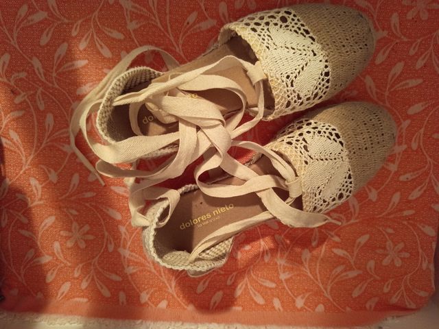 Alpargatas beige cordones nº 38