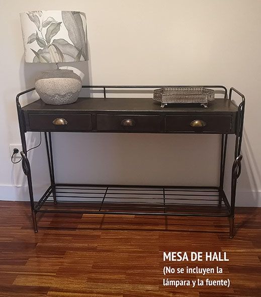 Mesa de entrada metal negro