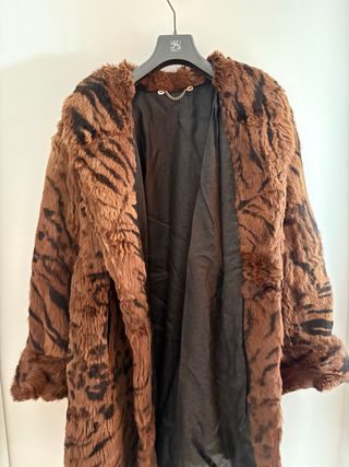 Cappotto vintage anni '80, fantasia zebrata
