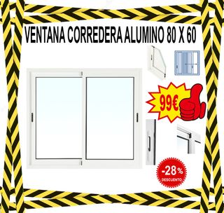 Ventana corredera aluminio 80x60