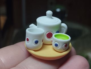 Miniaturas: Set tetera, tazas y bandeja 