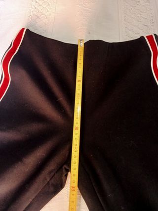 Pantaloni sportivi neri-rossi leggins 