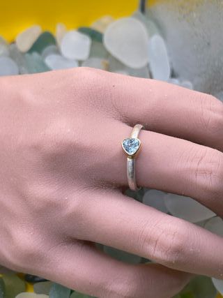 Anillo plata topacio azul trillon