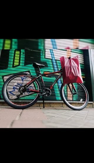 Bicicleta montaña negra-roja