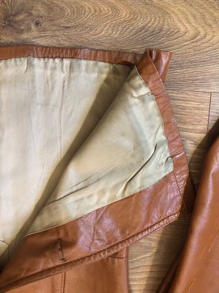 Chaqueta cuero marrón vintage, talla M