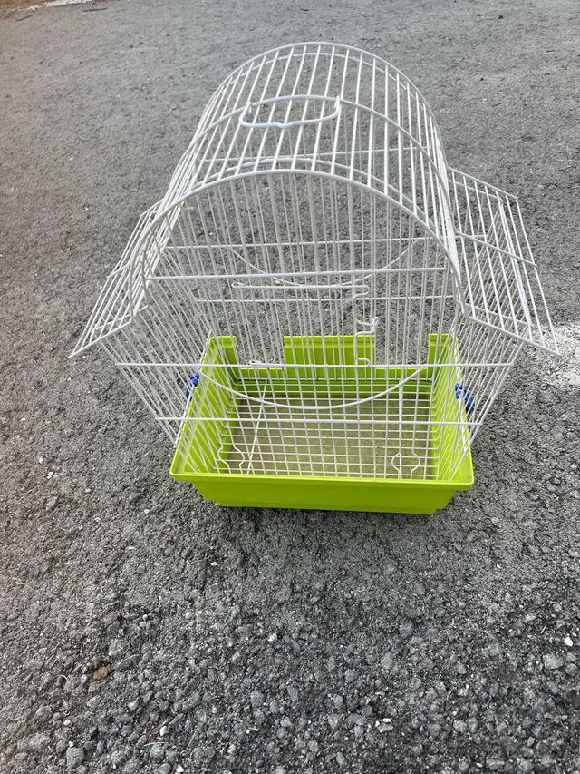 Gabbia per uccelli - verde e bianca