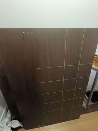 Estructura y cabezal cama 135cm marrón