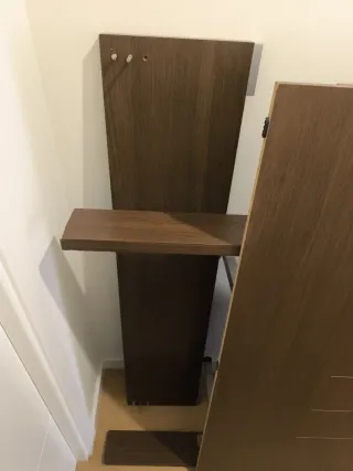 Estructura y cabezal cama 135cm marrón