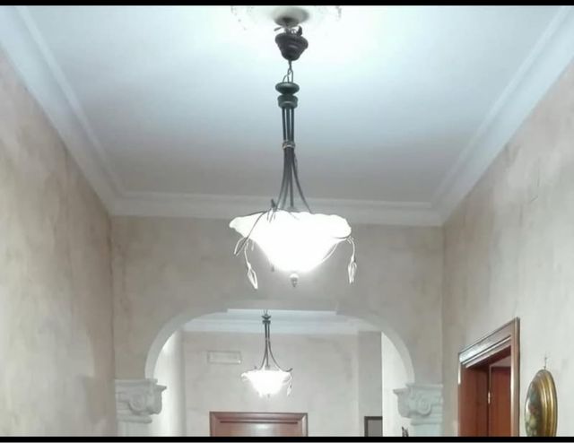 Lampadario vetro metallo