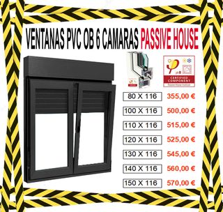 Ventanas grafito PVC 6 cámaras Passive House