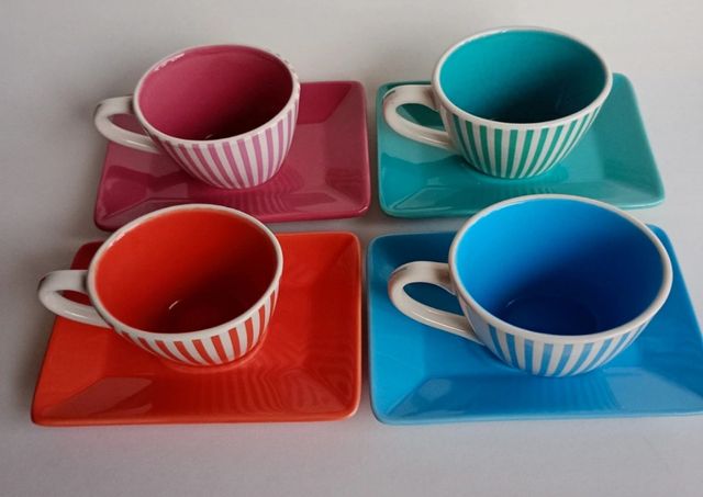 4 Tazzine caffè colorate