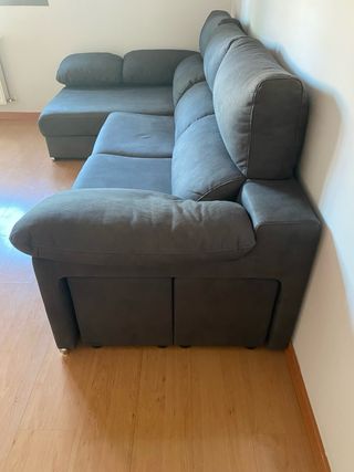 Sofá chaise longue gris ceniza