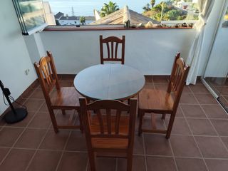 Mesa y 4 sillas madera - Jardín