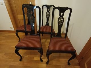 4 Sillas Comedor Madera Negra
