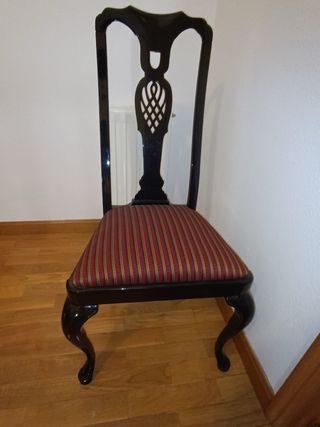4 Sillas Comedor Madera Negra