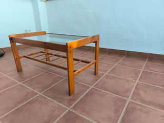 Mesa de centro madera cristal