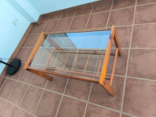 Mesa de centro madera cristal