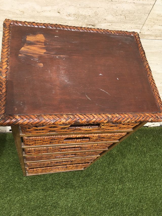 Cajonera mimbre metal - 7 cajones