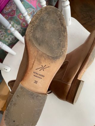 Stivali in pelle color beige/marrone chiaro