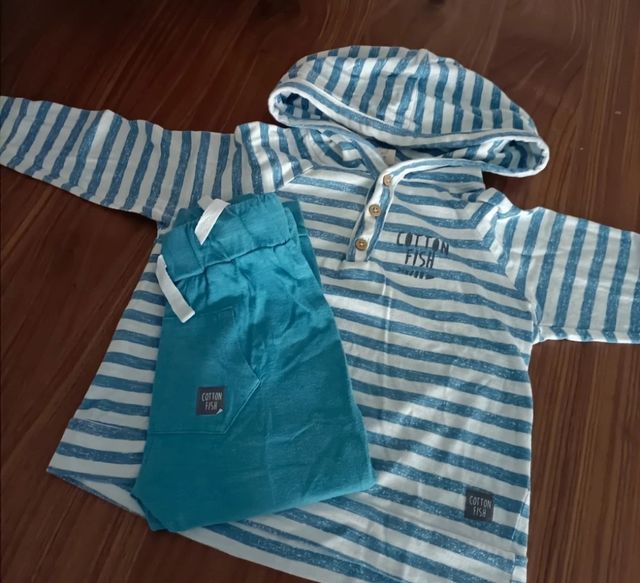 Conjunto bebé Cotton Fish.ENVÍO