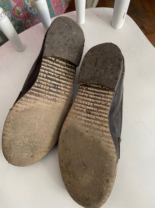 Scarpe in pelle marroni e verdi