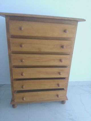 Cómoda 6 cajones madera