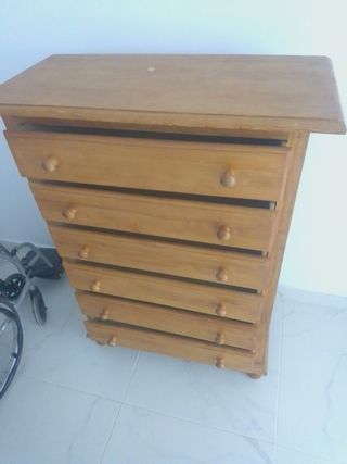 Cómoda 6 cajones madera