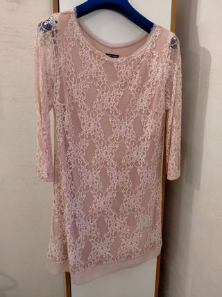Vestito In Pizzo Rosa tg 44