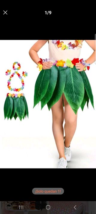 Disfraz hawaiano niña 8,9 ,10 hasta talla M