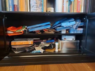 Libreria nera legno stile Liberty