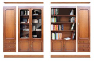 Libreria nera legno stile Liberty