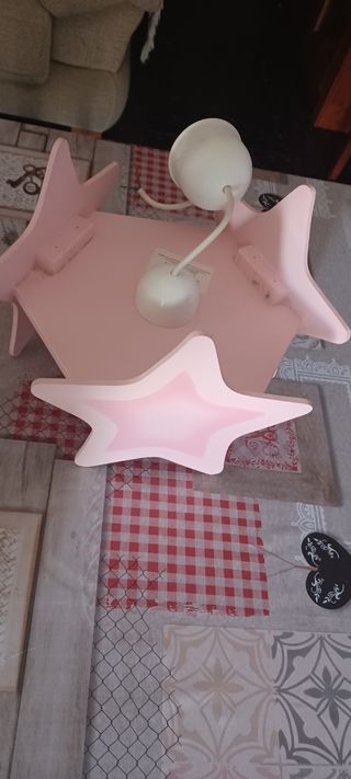 Lámpara infantil estrellas rosa