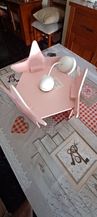 Lámpara infantil estrellas rosa